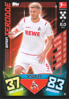 Simon Terodde 1. FC Koln 2019/20 Topps MA Bundesliga #187